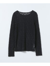 ストレッチレースLS TEE JEANASIS ジーナシス トップス カットソー・Tシャツ ブラック ホワイト【送料無料】[Rakuten Fashion]