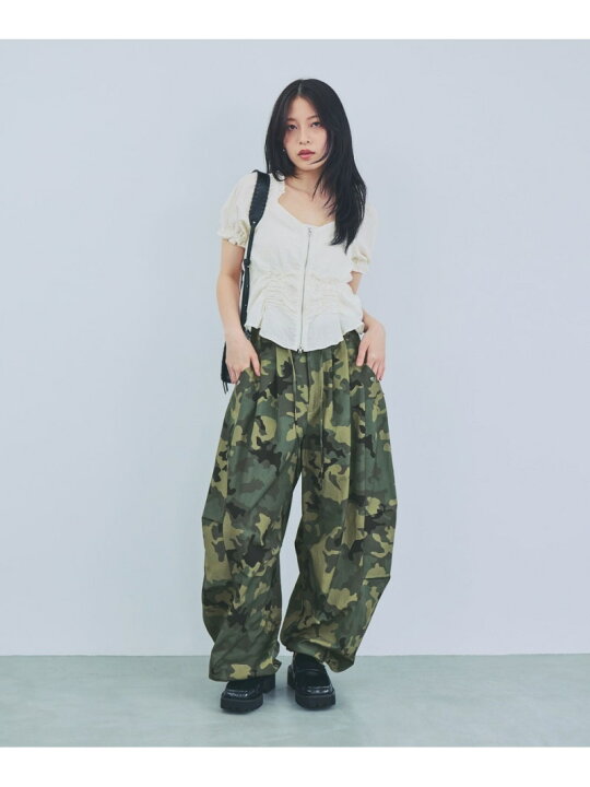 楽天市場】【SALE／40%OFF】フリルシャーリングダブルジップブラウス 