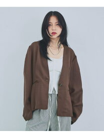 【SALE／63%OFF】《日除け・冷房対策に》ノーカラーシアーLジャケット JEANASIS ジーナシス ジャケット・アウター テーラードジャケット・ブレザー ブラック ホワイト ブラウン【RBA_E】[Rakuten Fashion]