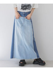 【SALE／64%OFF】リメイクデニムロングスカート JEANASIS ジーナシス スカート ロング・マキシスカート ブルー ブラック【RBA_E】[Rakuten Fashion]