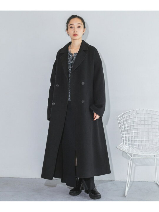 新品タグ付き※ JEANASIS ブラック ジャギーロングチェスターコート 