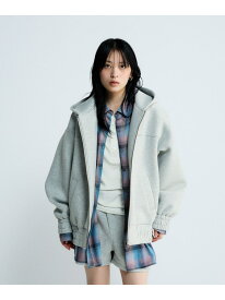 【SALE／40%OFF】ダンボールBIGフードブルゾン JEANASIS ジーナシス ジャケット・アウター ブルゾン・ジャンパー グレー ブラック【RBA_E】【送料無料】[Rakuten Fashion]