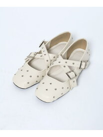 【SALE／59%OFF】スタッズメリージェーン JEANASIS ジーナシス シューズ・靴 バレエシューズ ブラック ホワイト【RBA_E】[Rakuten Fashion]