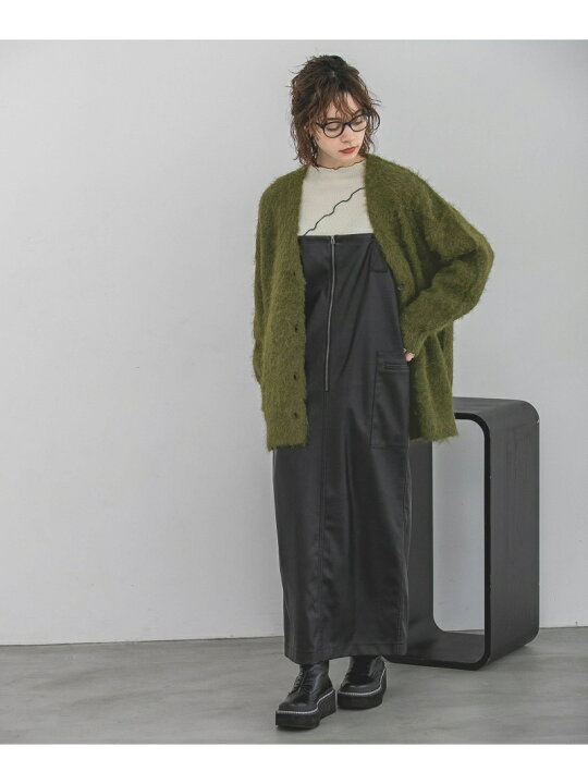 完売カラー⭐︎ 5GブラッシュオーバーVカーディガン 別注】＜Charcoal  