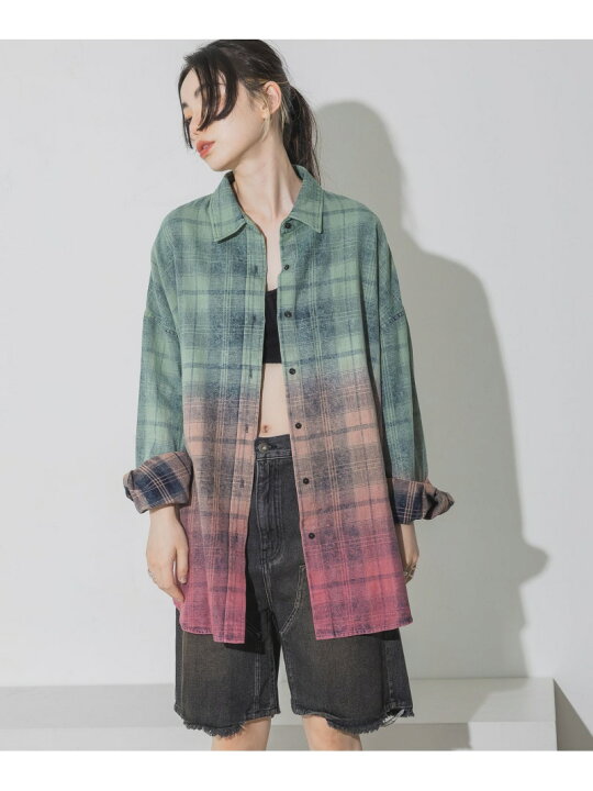 楽天市場】Plaidブリーチグラデーションシャツ JEANASIS ジーナシス 