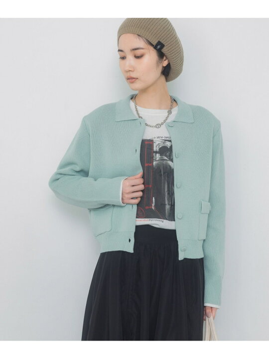 ジーナシス リングスナップボタンショートカーディガン レッド 【最 安値】 ジーナシス JEANASIS リングスナップボタンショートカーディガン