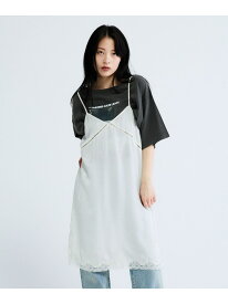 【SALE／67%OFF】レーストリムサテンキャミチュニック JEANASIS ジーナシス ワンピース・ドレス ワンピース ホワイト ブラック【RBA_E】[Rakuten Fashion]