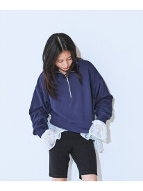 【SALE／30%OFF】ハーフZIPショートプルオーバー JEANASIS ジーナシス トップス スウェット・トレーナー ブラック ネイビー ホワイト【RBA_E】【送料無料】[Rakuten Fashion]