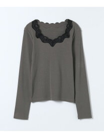 【SALE／40%OFF】レーストリムテレコLS TEE JEANASIS ジーナシス トップス カットソー・Tシャツ グレー ブラック ホワイト【RBA_E】[Rakuten Fashion]