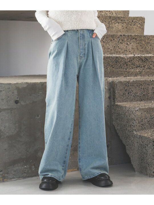 楽天市場】タックデニムワイドパンツ JEANASIS ジーナシス パンツ 