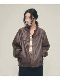 【SALE／34%OFF】Leather Stand Blouson eL ジーナシス ジャケット・アウター ブルゾン・ジャンパー ブラック ブラウン【RBA_E】【送料無料】[Rakuten Fashion]