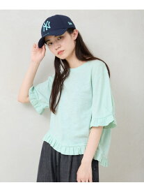 【SALE／63%OFF】スラブフリルSS TEE JEANASIS ジーナシス トップス カットソー・Tシャツ ブラック ホワイト グリーン【RBA_E】[Rakuten Fashion]