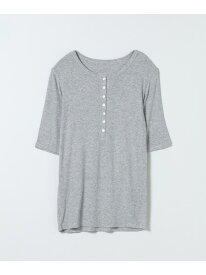 セミシアーリブヘンリーSS JEANASIS ジーナシス トップス カットソー・Tシャツ グレー ブラック ホワイト[Rakuten Fashion]