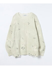 【SALE／30%OFF】Blurフラワープリントプルオーバー JEANASIS ジーナシス トップス ニット ホワイト ブラック【RBA_E】【送料無料】[Rakuten Fashion]