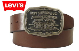 LEVI'S(リーバイス)　存在感のあるツーホースロゴバックル　牛革　レザーベルト　7021606702　チョコ　ダークブラウン　牛皮　通販　通信販売　日時指定不可商品