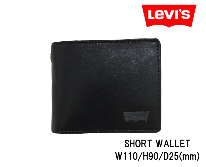 在庫限り LEVIS リーバイス 売れ筋ランキング ウォレット 二つ折り 財布 サイフ ブラック 牛革 クロ 黒 ロゴ 91788201 小銭入れ