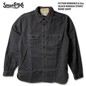 SUGAR CANE VK[P[ ubNEHobV obVXgCvVc FICTION ROMANCE 8.5oz. BLACK WABASH STRIPE WORK SHIRT SC29585 411A ubNEHbV tBNV}X