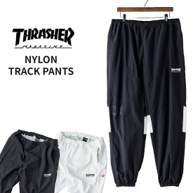 THRASHER 【THRASHER/スラッシャー 】ワッシャー ナイロン 切り替え トラック パンツ ワイド シルエット スケーター ストリート ナイロン パンツ