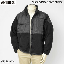 AVIREX アヴィレックス QUILT COMBI FLEECE JACKET キルトコンビ フリースジャケット AVIREX アヴィレックス ミリタリー アメカジ ブルゾン 6122147 キルティングジャケット メンズ ミリタリー アウター