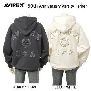 AVIREX �A���B���b�N�X 5231006 50th Anniversary varsity parker SIGNATURE LOGO ZIP PARKER �p�[�J�[ �X�F�b�g �W�b�v�A�b�v�p�[�J�[f �t���W�b�v �J�W���A�� �o�[�V�e�B�[�p�[�J�[