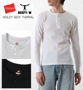 wCY@HANES BEEFY Tee r[tB[ HM4-S104 HENLEY NECK THERMAL T[}w[lbNOX[u