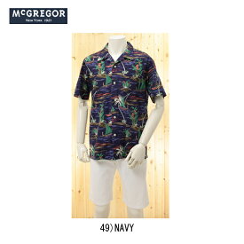 SALE! McGREGOR マグレガー メンズ 半袖シャツ 113164553 ビンテージプリント ハワイアン 製品洗い