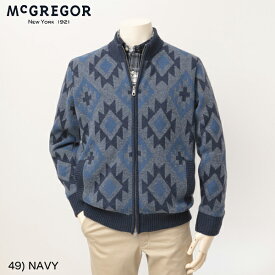 30%OFF SALE McGREGOR マックレガー 111822606 ネイティブ柄裏地付きニットブルゾン ジャカード織 カーディガン フルジップ セータージップカーディガン