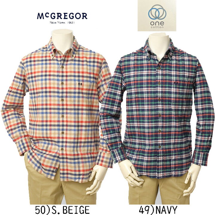 楽天市場】McGREGOR マクレガー 111174616 メンズ 長袖シャツ FLANNNEL 