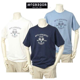McGREGOR マクレガー 111723104 メンズ 半袖 Tシャツ プリントシャツ ラケットモチーフTee 夏 紳士
