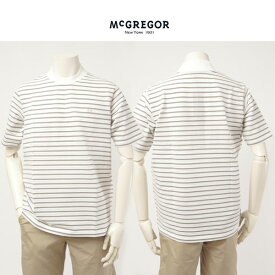 McGREGOR マグレガー 111723107 半袖 Tシャツ リフレッシング 吸汗 速乾 ボーダー メッシュ仕様 通風良好