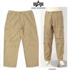 ALPHA アルファ インダストリーズ カーゴパンツ TB1057 ミリターリパンツ 6ポケット コットン 綿100％ BDU CARGO PANTS ワイド カーゴパンツ ベージュ カーキ beige khaki 日本代理店正規品