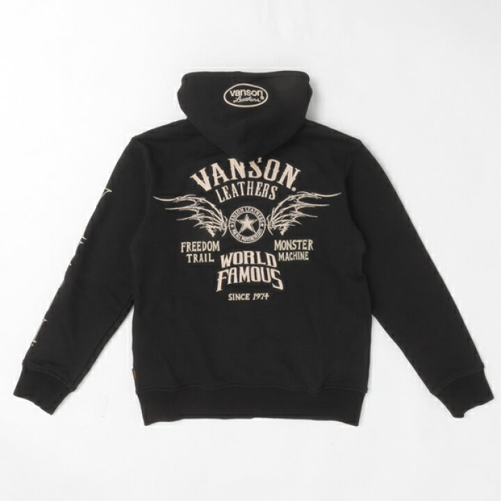楽天市場】VANSON バンソン 裏起毛 ジップパーカー フーディー 