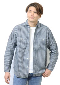 大きいサイズ EDWIN エドウィン デニム ワークシャツ ET2138 デニムシャツ 長袖シャツ メンズ デニシャツ 送料無料