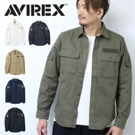 AVIREX アヴィレックス 長袖 ベーシック ファティーグシャツ 783-3920001 メンズ トップス 長袖シャツ ポケット 定番 アビレックス 送料無料