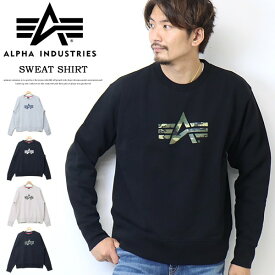 SALE 10%OFF ALPHA INDUSTRIES アルファ インダストリーズ TC1555 ロゴプリント スウェットシャツ A-MARK トレーナー 裏微起毛 メンズ 送料無料 TC1555