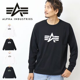 10%OFF SALE セール ALPHA INDUSTRIES アルファ インダストリーズ TC1590 ロゴプリント 長袖 Tシャツ A-MARK プリントTシャツ メンズ 長T ロンT 長袖Tシャツ 送料無料