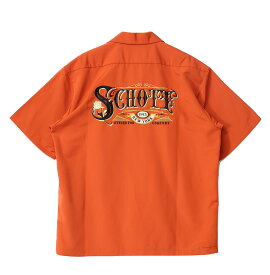 10%OFF SALE セール Schott ショット ローズ刺繍 半袖ワークシャツ 開襟シャツ 782-3123017 オープンカラーシャツ メンズ 刺繍シャツ 送料無料