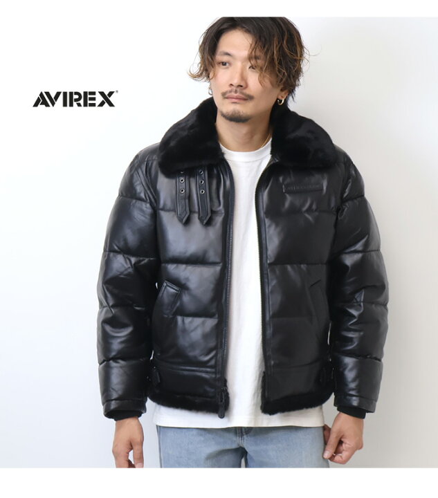 楽天市場】AVIREX アヴィレックス レザー ダウンジャケット B-3 レザー 