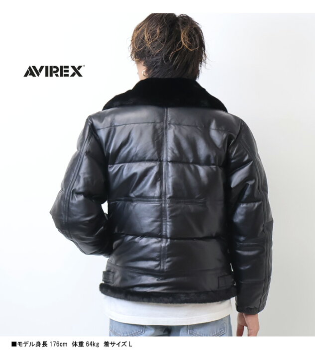 楽天市場】AVIREX アヴィレックス レザー ダウンジャケット B-3 レザー 