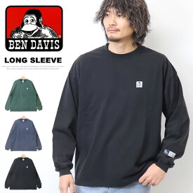 10%OFF 2024年新作 BEN DAVIS ベンデイビス ワンポイント パウダーブリーチ加工 長袖Tシャツ ビッグシルエット ロンT 長T メンズ ゴリラ ベンデビ 送料無料 24380038 SALE セール