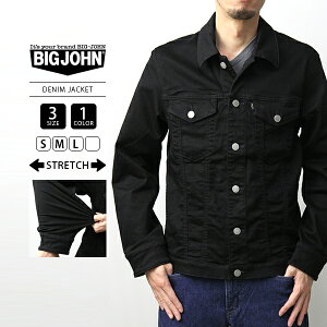 BIG JOHN �r�b�O�W���� �f�j���W���P�b�g ���C�g�A�E�^�[ �f�j�� �R���v���[�g�t���[ �n�C�p�[�X�g���b�` COMPLETE FREE DENIM JACKET �u���b�N �V�b�N ��l�J�W���A�� ���{�� ���Y ���i�� BJM601F-BK01