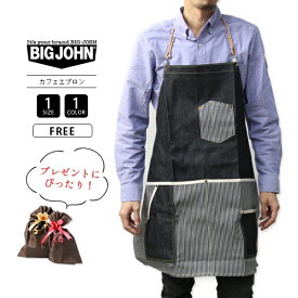 BIG JOHN ビッグジョン エプロンデニム おしゃれ 保育士 キッチン カフェ店員 ガーデニング DIY 料理 介護士 ソムリエ 飲食店 家庭菜園 農業 メンズ レディース 男女兼用 ユニセックス デニム生地 プレゼント VGL005K-2