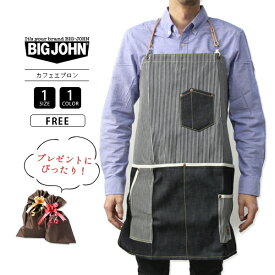 BIG JOHN ビッグジョン エプロンデニム おしゃれ 保育士 キッチン カフェ店員 ガーデニング DIY 料理 介護士 ソムリエ 飲食店 家庭菜園 農業 メンズ レディース 男女兼用 ユニセックス デニム生地 プレゼント VGL005K-3