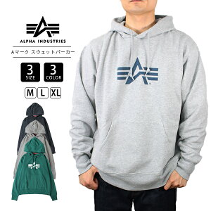 ALPHA INDUSTRIES アルファ インダストリーズ スウェット パーカー メンズ Aマーク プリント ロゴ TC1556 1007