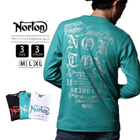 【送料無料】Norton ファッション 服 ノートン Tシャツ 長袖 ロンT フローリッシュ グラデ ロゴ クルー ロンT メンズ 231N1102 1214