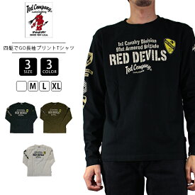 【ラスト1点】TEDMAN テッドマン Tシャツ 長袖 ロンT 四駆でGO バイク乗り バイカー TDLS361 抜染プリント ロゴ ラッキーデビル エフ商会 アメカジ カジュアル ミリタリー