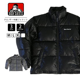 【送料無料】ベンデイビス ジャケット BEN DAVIS 中綿ジャケット アウター FAUX LEATHER PUFFER JACKET ロゴ 刺繍 23780039 1201