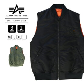 ALPHA INDUSTRIES アルファ インダストリーズ メンズ MA-1 ダウン ベスト ライトアウター TA1687 0301