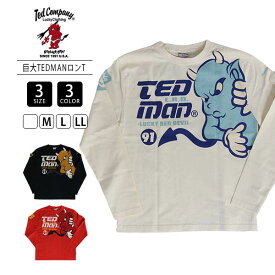 TEDMAN テッドマン メンズ トップス 長袖 Tシャツ ロンT エフ商会 TDLS360 長袖トップス メンズトップス グラフィック クルーネック ラッキーデビル ミリタリー カジュアル アメカジ ビンテージ感