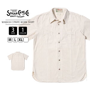 Sugar Cane �V���K�[�P�[�� �����Y �g�b�v�X ���� �V���c ������ �h�b�g�X�g���C�v 8.5oz WHITE WABASH STRIPE WORK SHIRT FICTION ROMANCE SC37275 ���[�N�V���c
